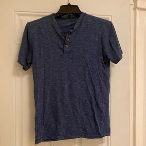 blue aeropostale short sleeve henley men size XS